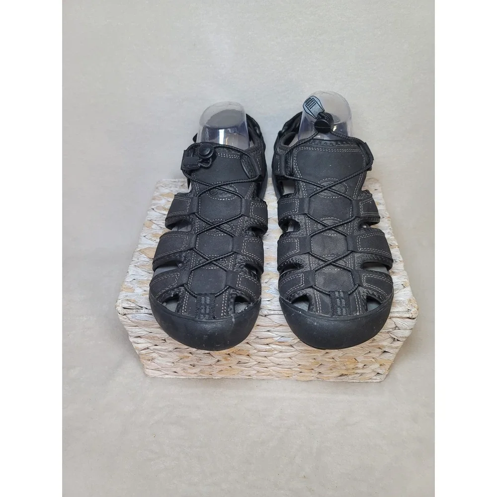 Khombu Fisherman Outdoor Hiking‎ Sandals Minimalist Camping Bungee Black Size 10